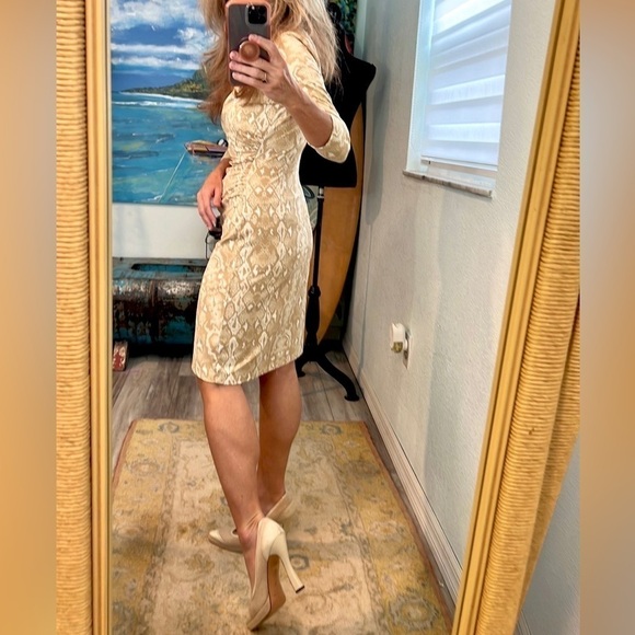 J. McLaughlin, Sage Dress, BodyCon, Single Side-Ruched, Instantly Slimming,Wow!S - Picture 7 of 11